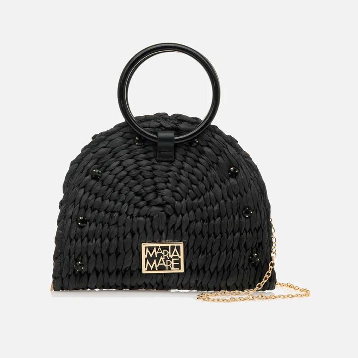 MariaMare CADIE Rafia Papel Black Sunny Black